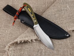 Нож для бушкрафта "Канадец", сталь VG-10/Elmax, рукоять G10 (жёлтая)