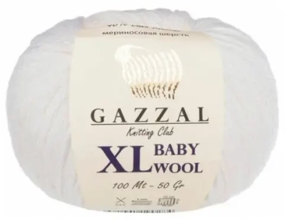 Пряжа GAZZAL Baby Wool Xl 50 гр. 100 м цвет 801 XL