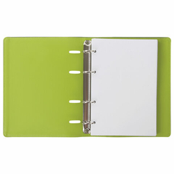 Тетрадь на кольцах А5 180х220мм, 120л, под кожу, BRAUBERG Joy, зелёный/светло-зелёный, 129991