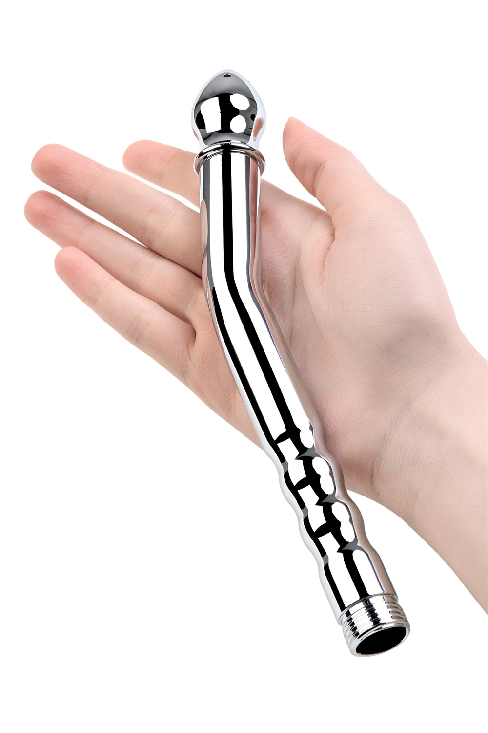 Анальный душ с тремя насадками серебряный 18 см