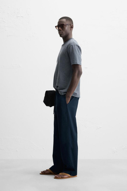 ZARA ЖАККАРДОВАЯ ТОЛСТОВКА В ПОЛОСКУ, ИНДИГО