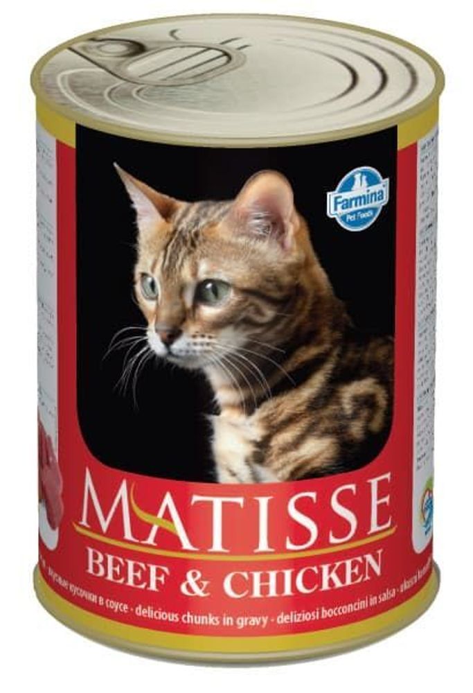 Корм влажный Matisse Beef and chiken, 405г с говядиной и кур. д/взр. кошек