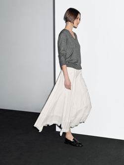 Massimo Dutti Свитер из смесовой шерсти с V-образным вырезом, серый