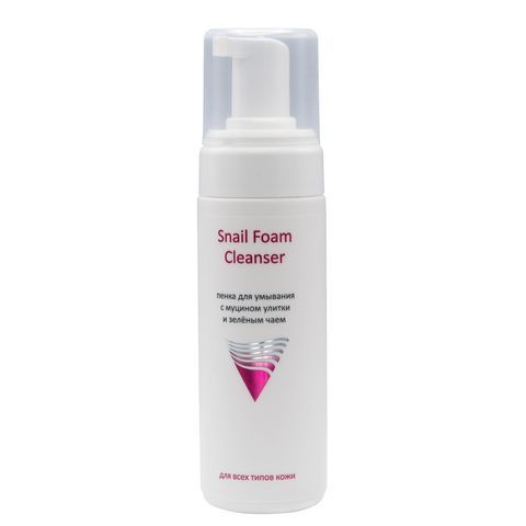Пенка для умывания с муцином улитки и зелёным чаем Snail Foam Cleanser, 160 мл, ARAVIA Professional