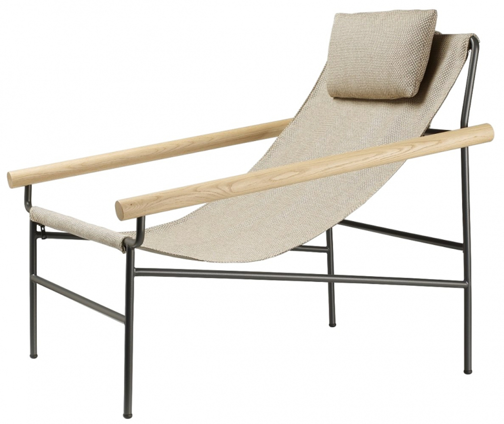 Кресло лаунж металлическое с подушкой Scab Design Dress Code Smart Indoor, антрацит, бежевый