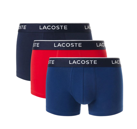 Боксерки теннисные Lacoste Cotton Stretch Jersey 3P - black/red/dark blue