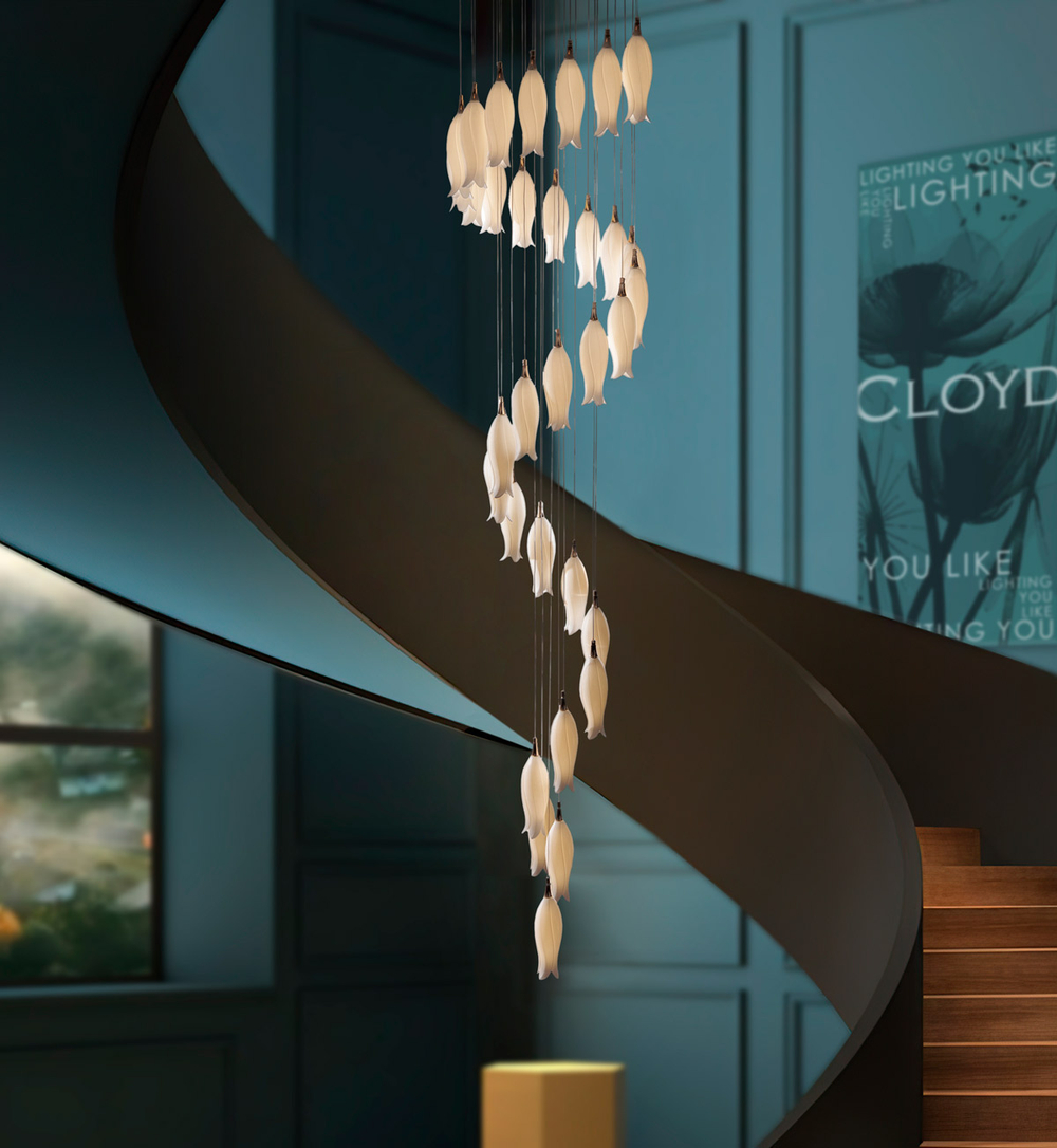 Люстра Cloyd ARGANA C31 / выс. 270 см - керамика - E14 - белый (арт.11239)