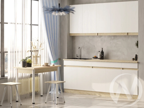 Кухня Ольвия-7 ЛДСП 2;0м (белый/дуб сонома)