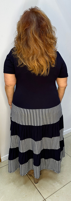 Трикотажное комбинированное платье