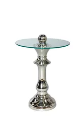 Кофейный стол "Королева" серебро