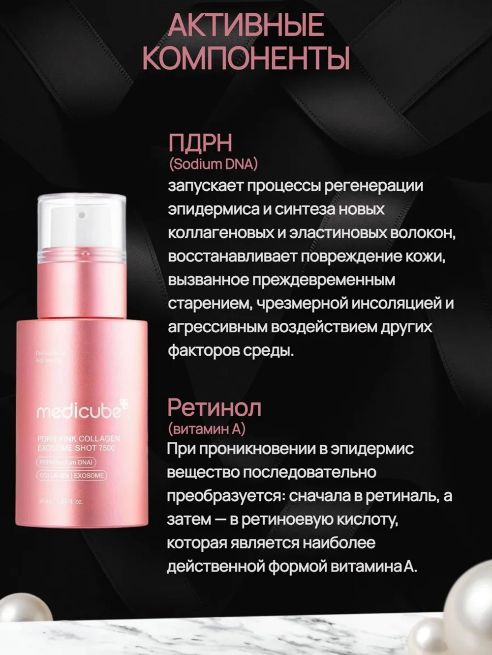 Интенсивная омолаживающая ампула с микроиглами medicube PDRN Pink Collagen Exosome Shot Serum 7500, 30 мл.