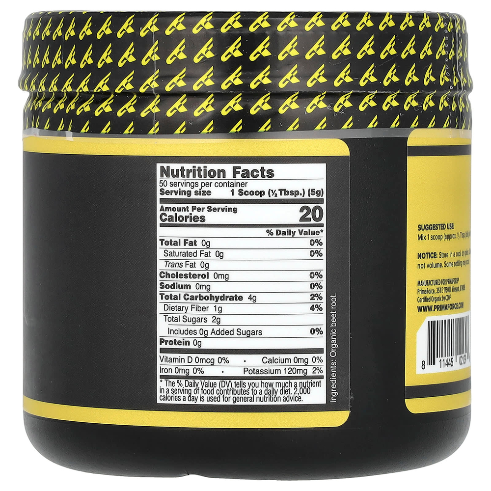 Primaforce, органический корнеплод свеклы, без добавок, 250 г (8,9 унции)