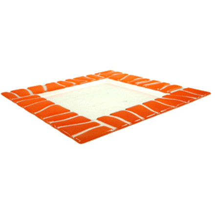 Тарелка «Сафари» стекло ,L=20,B=20см прозр.,оранжев