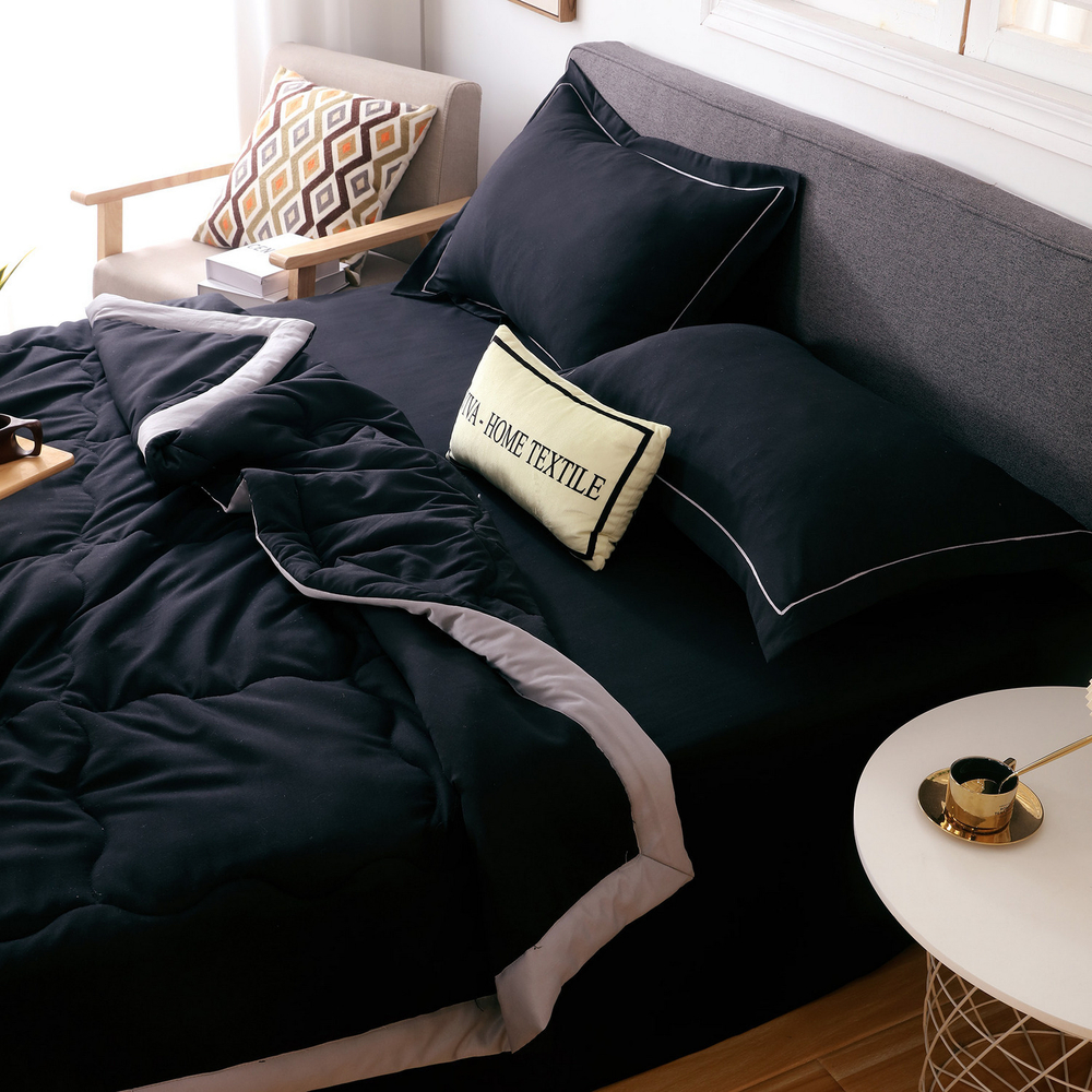 Комплект постельного белья Однотонный Сатин с Одеялом (простынь на резинке) FBR004