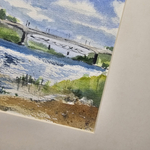 Картина авторская акварельная в паспарту 21х30 см на стену для интерьера "Покровская башня Пскова"