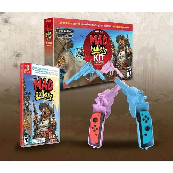 Mad Bullets Kit (Игра + 2 револьвера) (код загрузки) (Nintendo Switch 2, Английская версия, Новый)