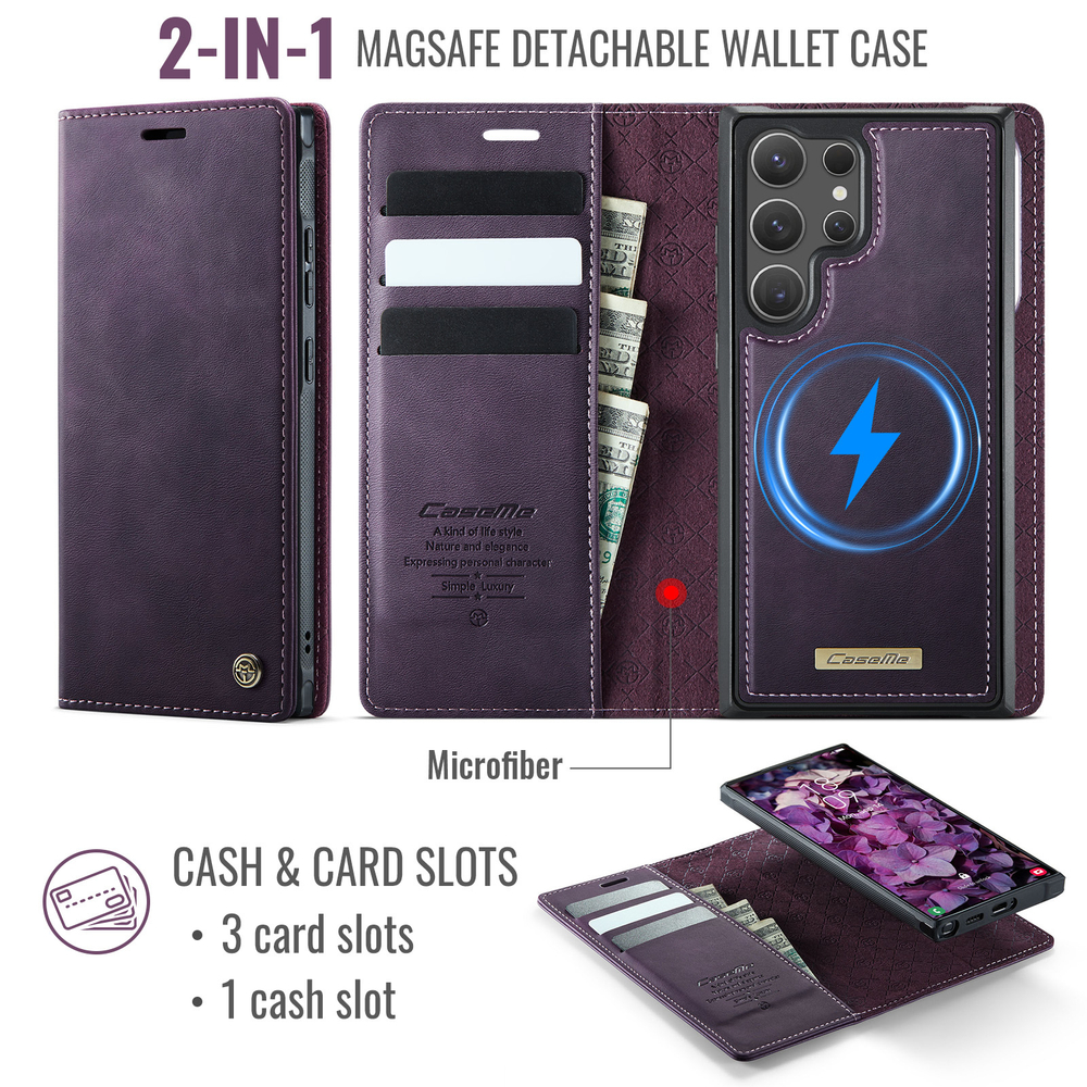 Чехол-кошелек CaseMe 2 in 1 MagSafe Samsung Galaxy S25 Ultra
