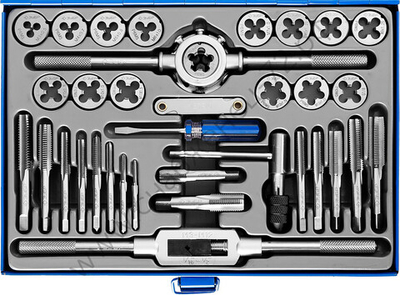 ЗУБР 35 предметов, сталь Р6М5, Набор метчиков и плашек, Профессионал (28110-H35)