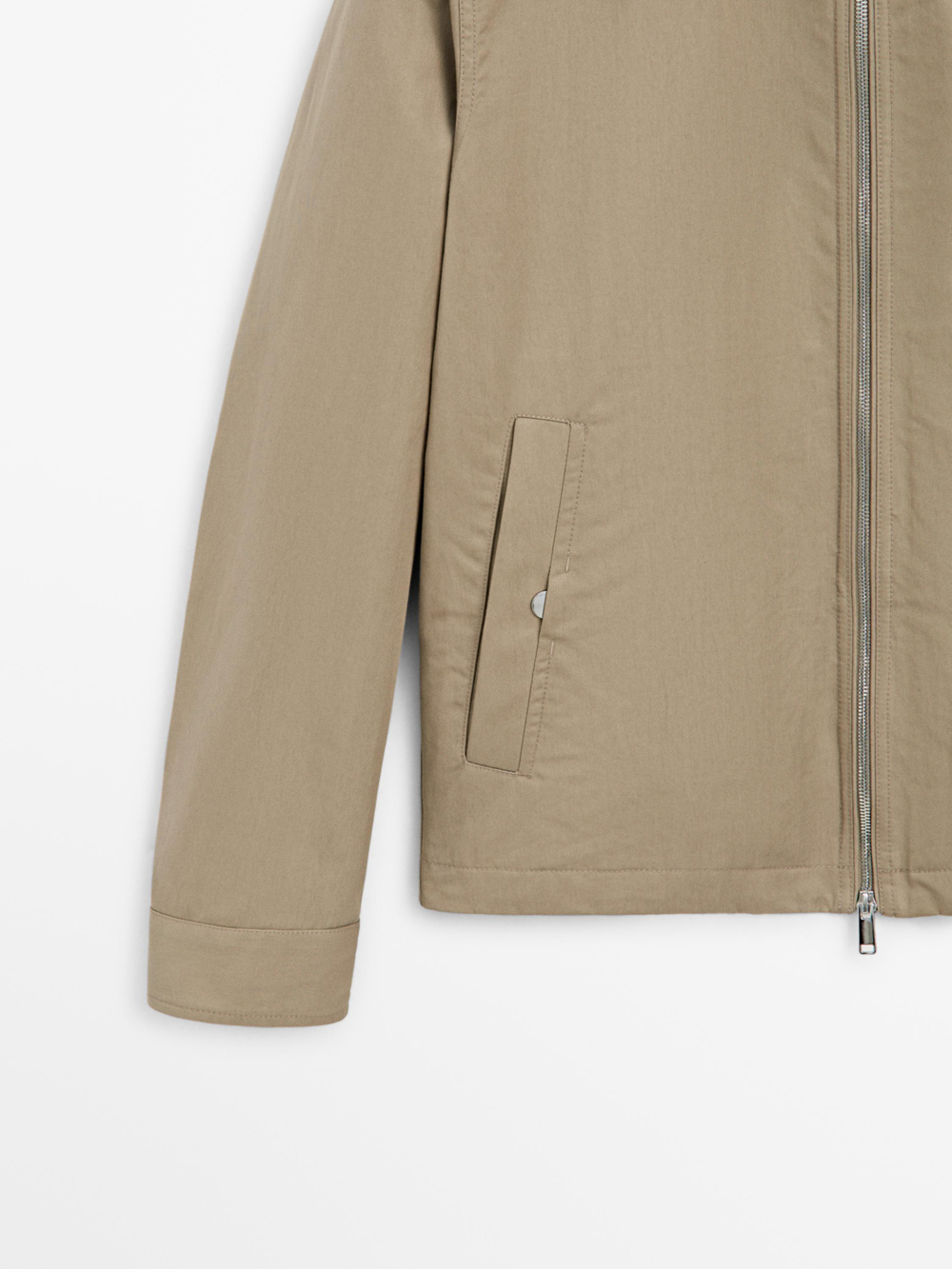 Massimo Dutti Короткая куртка с карманами, светло-бежевый