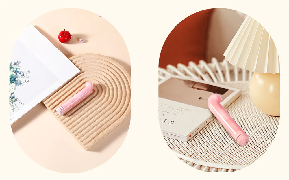 Розовый компактный стеклянный вибратор 12см для стимуляции G-точки BeYourLover Magic Cane VT500A-P