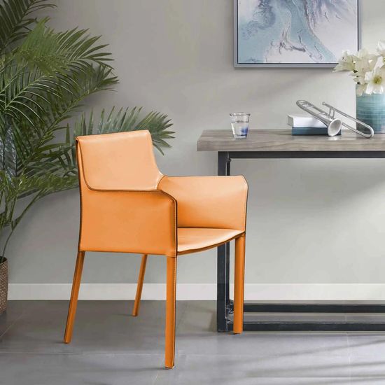 Стул с подлокотниками Barrie, кожа camel