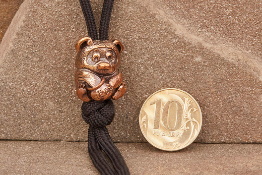 Бусина на темляк Мишка от мастерской Крымская бронза