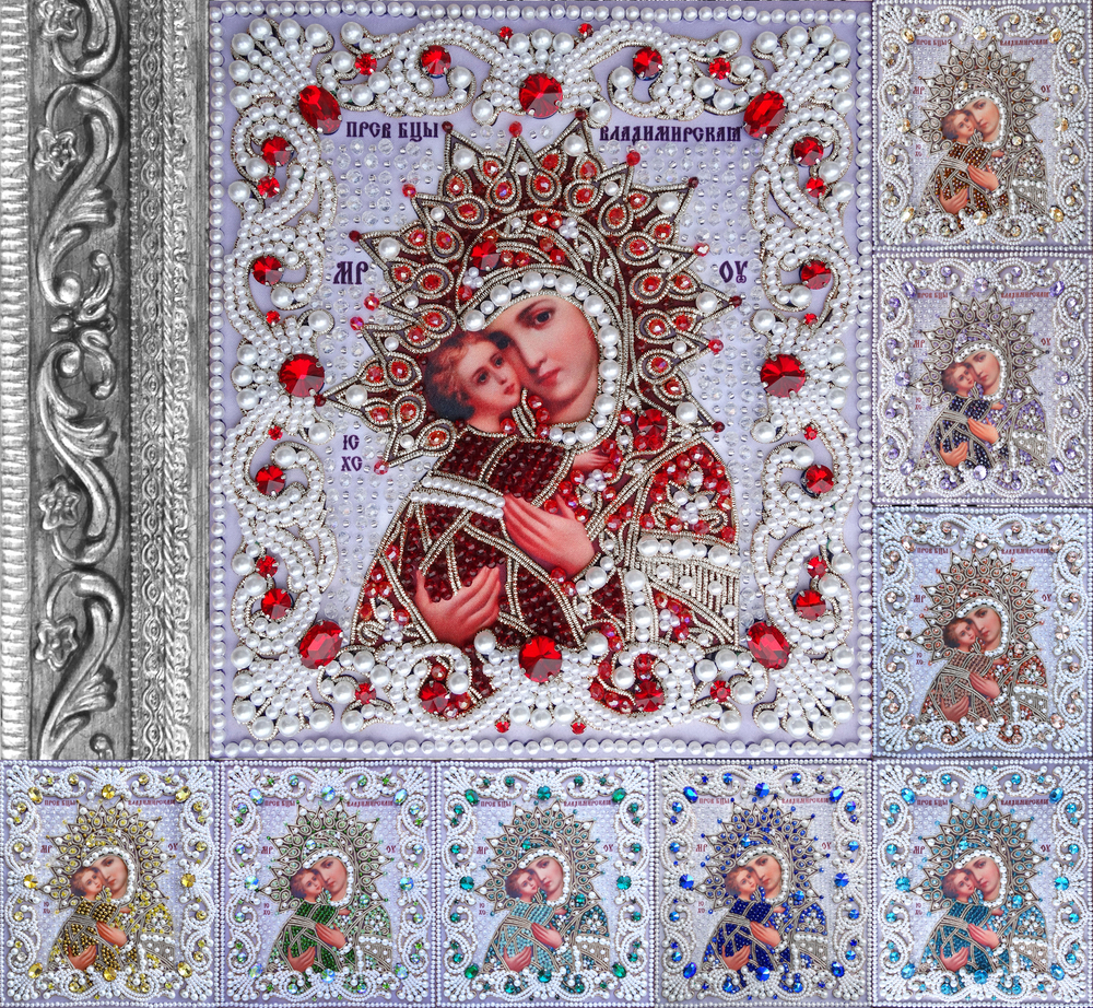 Принт-ЖС1 Ткань с нанесенной авторской схемой Богородица Владимирская