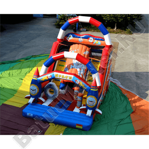 Коммерческий надувной батут "Новая ракета" 8*5*6 м