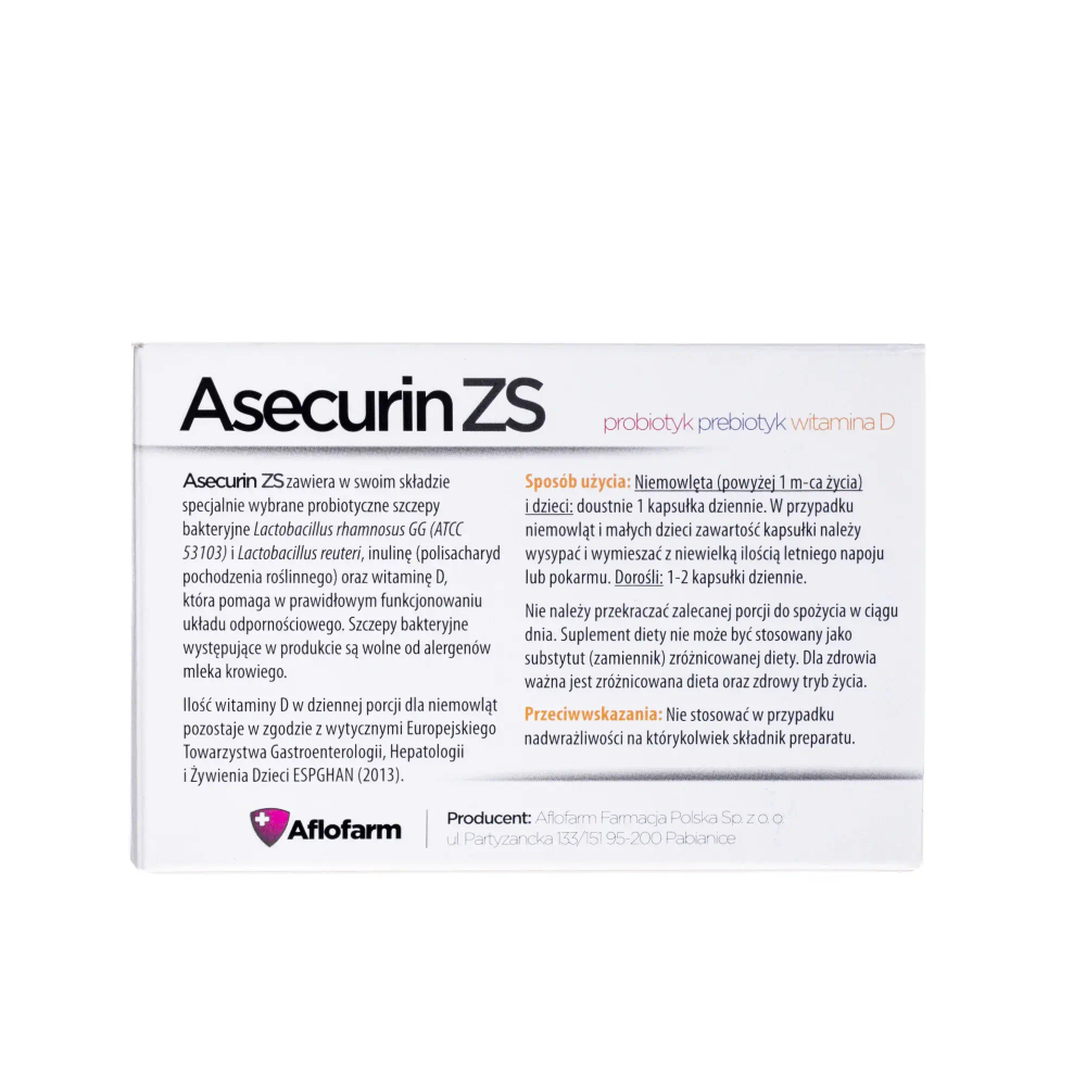 Диетическая добавка Asecurin ZS, 30 капсул
