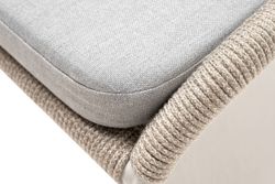 "Милан" стул плетеный из роупа, каркас алюминий светло-серый (RAL7035) муар, роуп серый меланж круглый, ткань светло-серая