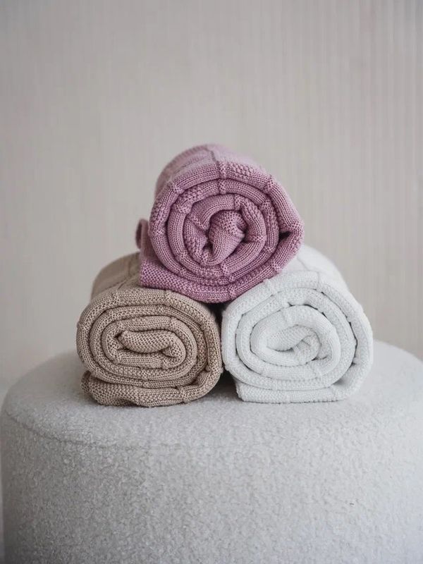 Плед вязаный хлопковый 