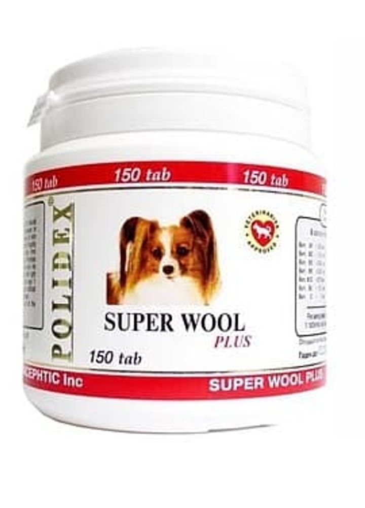 POLIDEX Супер Вул плюс 150 табл. - улучшает состояние и стимулирует рост шерсти, защищает от сухости кожи и появления перхоти POLIDEX Супер Вул плюс 150 табл. - улучшает состояние и стимулирует рост шерсти, защищает от сухости кожи и появления перхоти