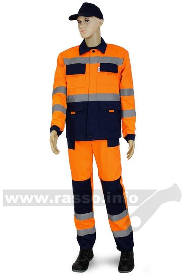 Костюм "Зарница" полукомбинезон (оранжевый/синий)
