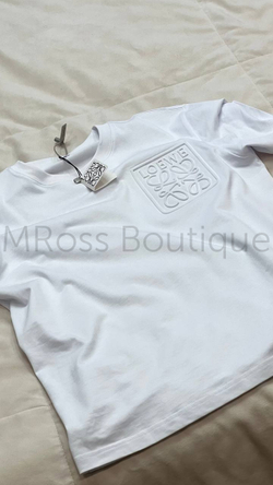 Мужская белая футболка Loewe премиум класса с 3D принтом на груди