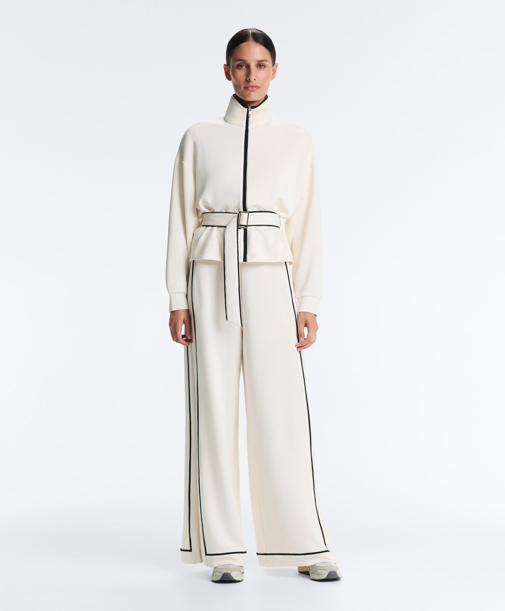 Oysho Куртка с контрастным Piping из мягкого модала, экрю