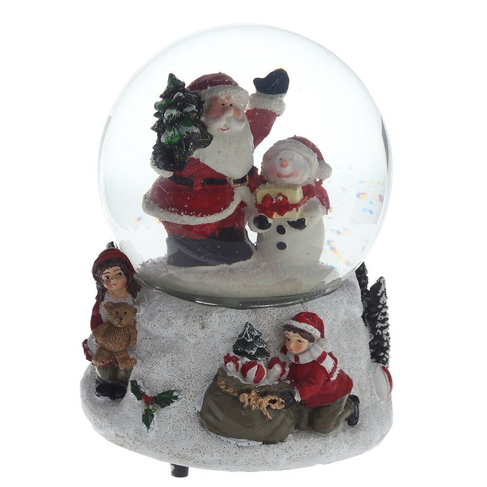 GAEM Фигурка декоративная "Дед Мороз" в стекл шаре (свет, муз, вьюга, 3хAAA), L12 W11 H14 см