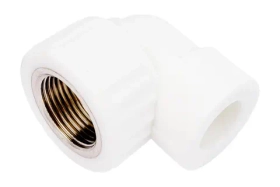 Комбинированный угольник PP-R белый, 20х3/4 дюйма ВР