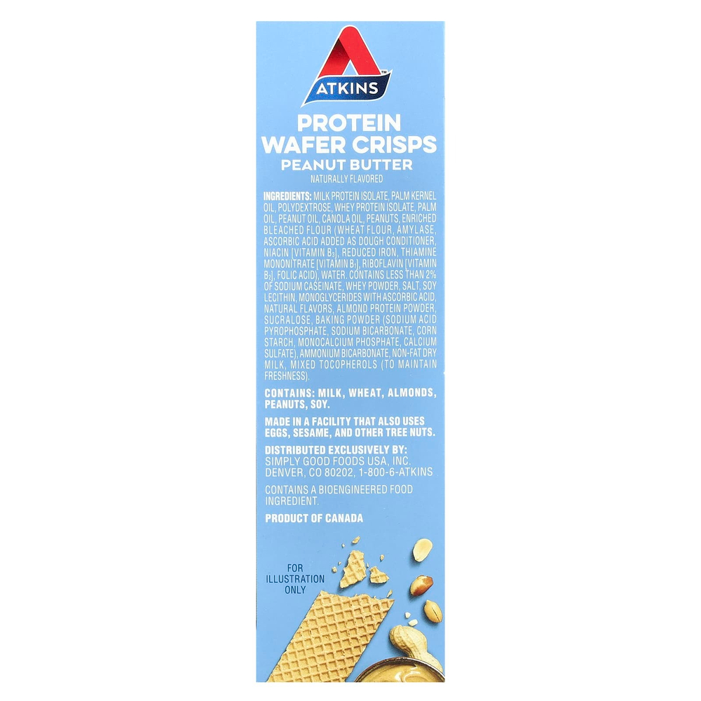 Atkins, Anytime Snacks, протеиновые вафли, с арахисовой пастой, 5 шт. по 36 г (1,27 унции)