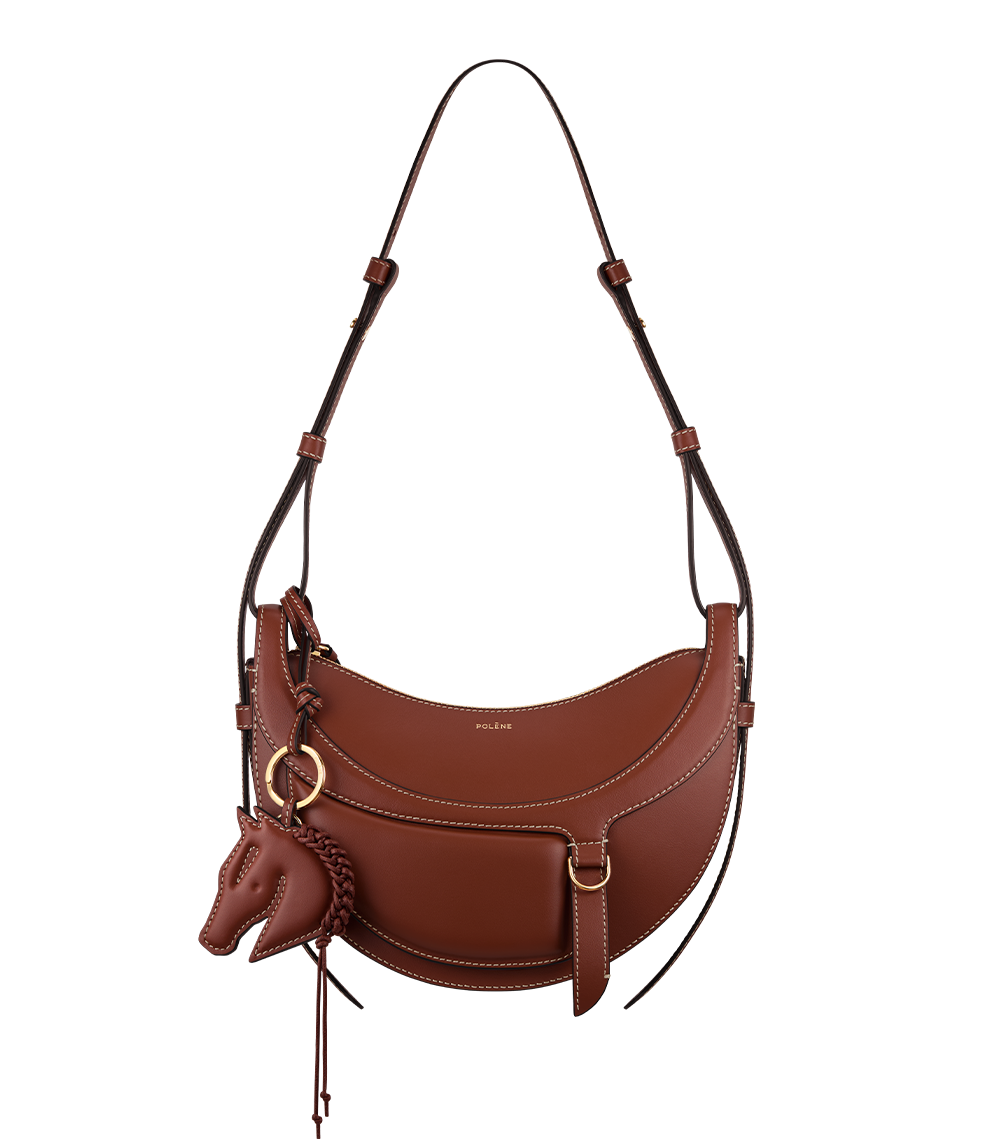 POLENE СУМКА NUMERO DIX GALOP, КОНЬЯЧНЫЙ