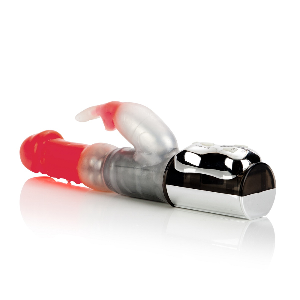 Вибратор Impulse Jack Rabbit с клиторальным зайчиком - 16 см. (Цвет: розовый с белым)