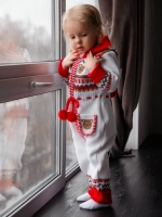 Вязаный комбинезон для новорожденных и малышей на молнии