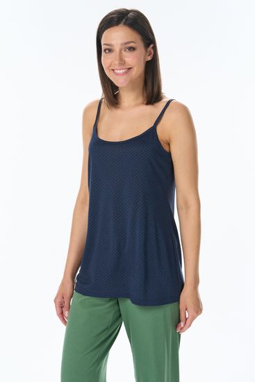 Майка женская на тонких бретелях Лори L1131-G59.2F01 тёмно-синяя