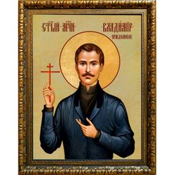 Владимир Правдолюбов мученик. Икона на холсте.