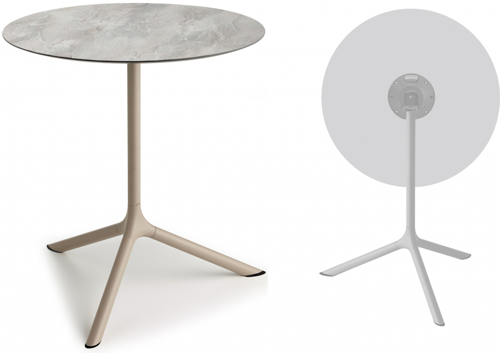 Стол ламинированный обеденный складной Scab Design Tripe Maxi Folding, тортора, каменный