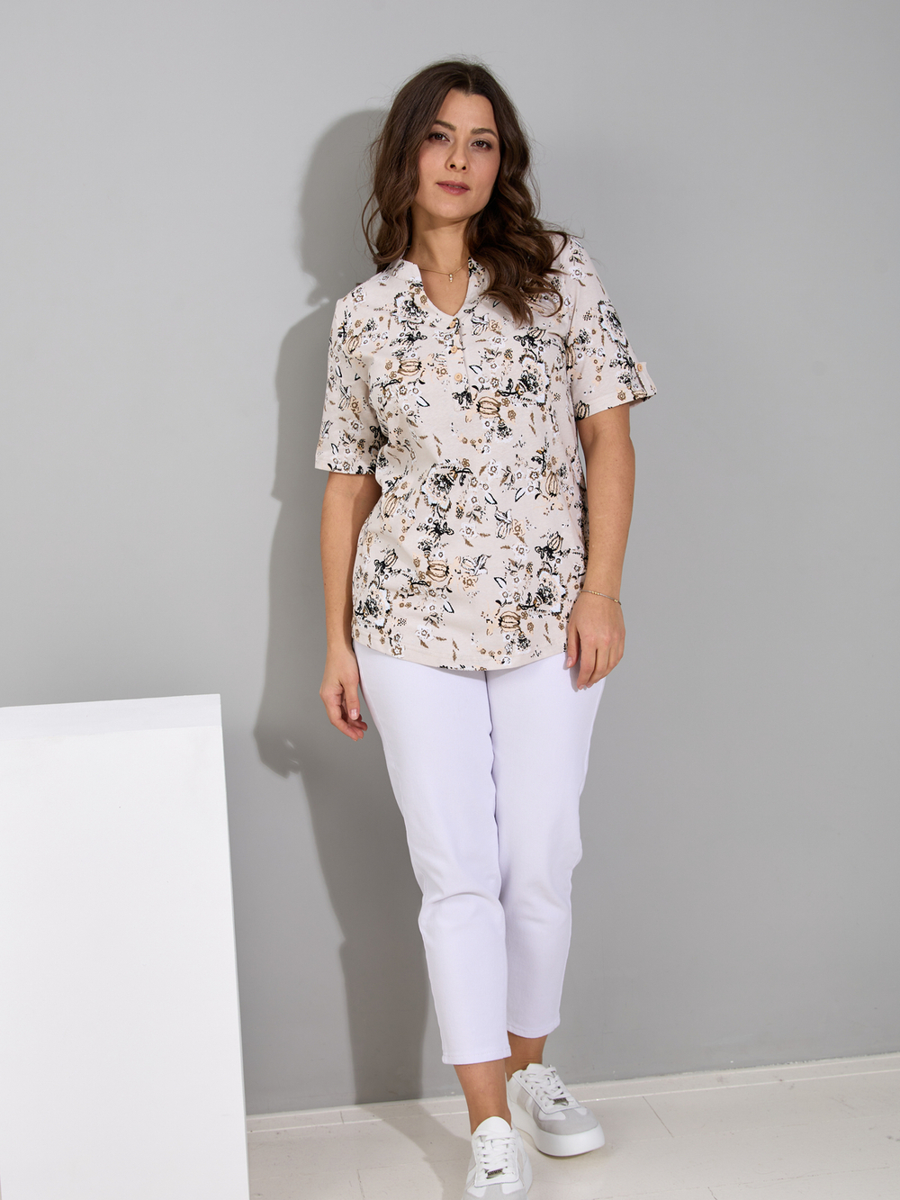 Блузка БЛ-122/кремовый-эскиз