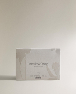 Zara Home Свеча ароматическая Lavender & Orange 230 г, растительный воск, аромат свежий цитрусовый, Горчичный