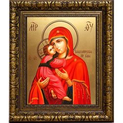 Владимирская икона Божьей Матери на холсте.