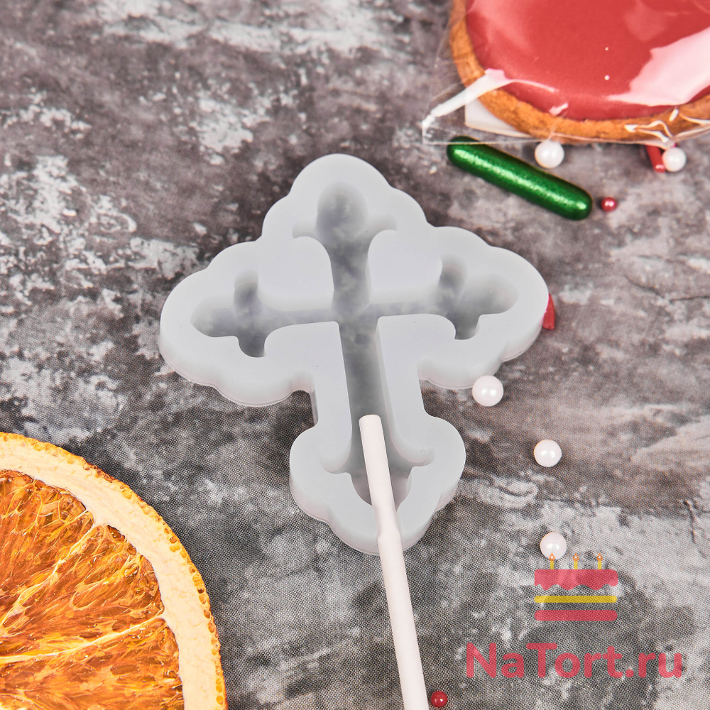 Силиконовая форма для леденцов «Крестик»