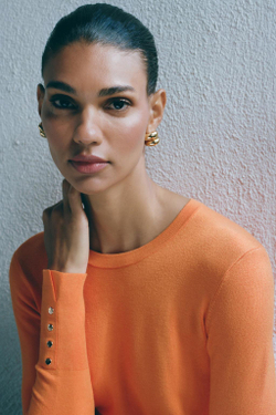 ZARA БАЗОВЫЙ ОДНОТОННЫЙ ДЖЕМПЕР, ЦВЕТ ЖЖЕНОГО АПЕЛЬСИНА