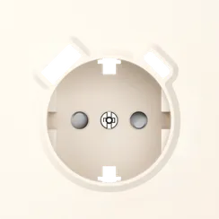 Donel S08 матовый кремовый накладка для розетки Schuko с зарядным устройством USB A+C, со шторками